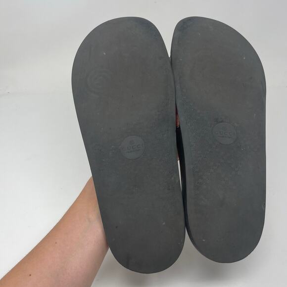 Gucci GG Blooms Supreme Floral Slide Slip On Rubber Sandals Flats EU 42 - Picture 7 of 11